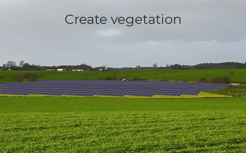 A field of green grass and a solar panel

Description automatically generated